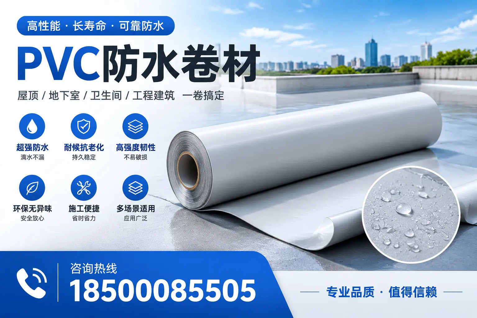 PVC防水卷材的防水效果评测,适合武威的科学依据